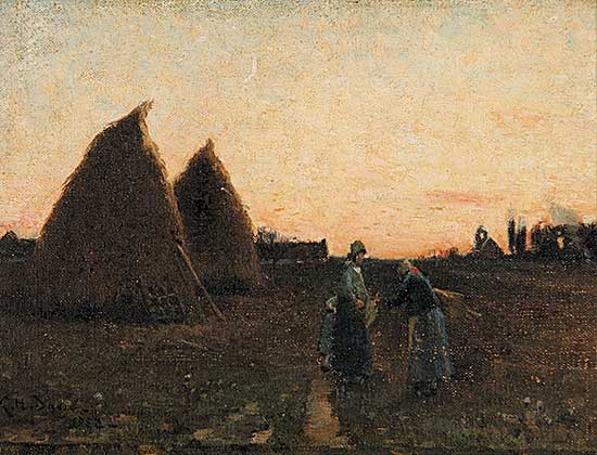 #208 ~ Davis - Untitled - Women Beside Haystacks