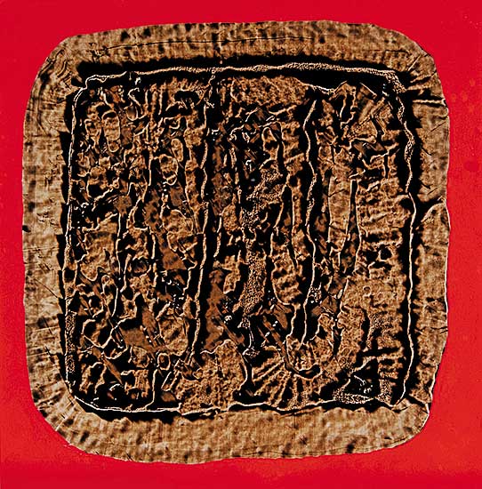 #315 ~ McKay - Untitled - Abstract, Brown on Red Background