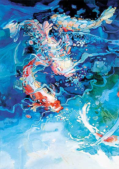 #556 ~ Whitaker - Untitled - Abstracted Koi