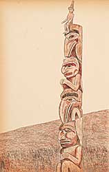 #531 ~ School - Untitled - Totem of Bird and Man