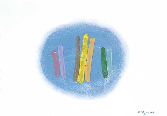 #319 ~ Perehudoff - Untitled - Stripes on Blue Background