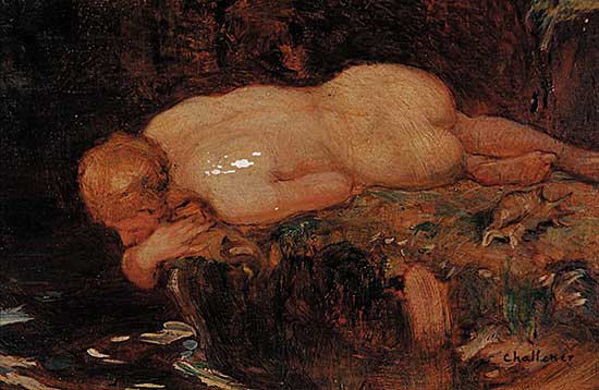 #422 ~ Challener - Untitled - Nude Gazing into the Water