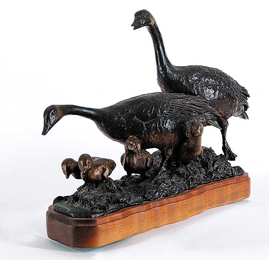 #448 ~ Halko - Untitled - Geese and Goslings  #12/24