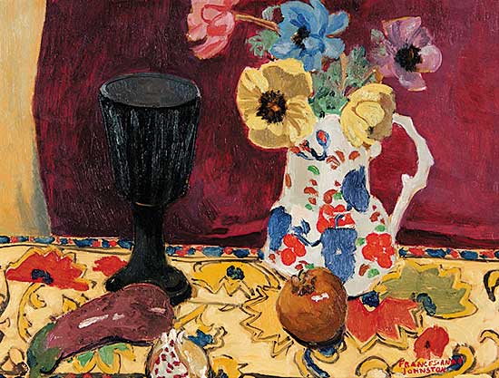 #457 ~ Johnston - Anemones with Pottery Fruit