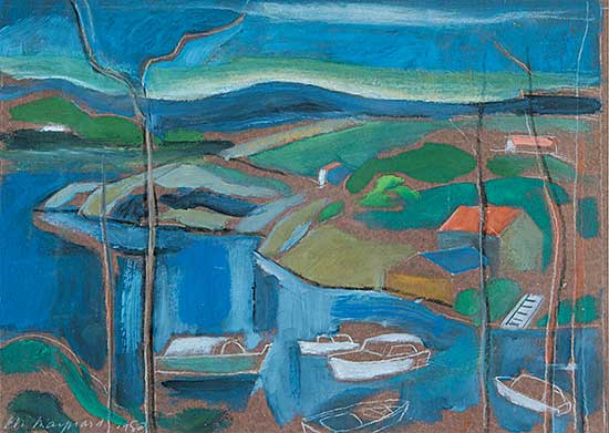 #750 ~ Maynard - Boats and Red Roofs, The Gorge