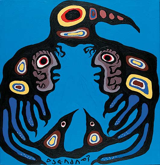 #752 ~ Morrisseau - Untitled - Bird Figure Embodies Two Faces