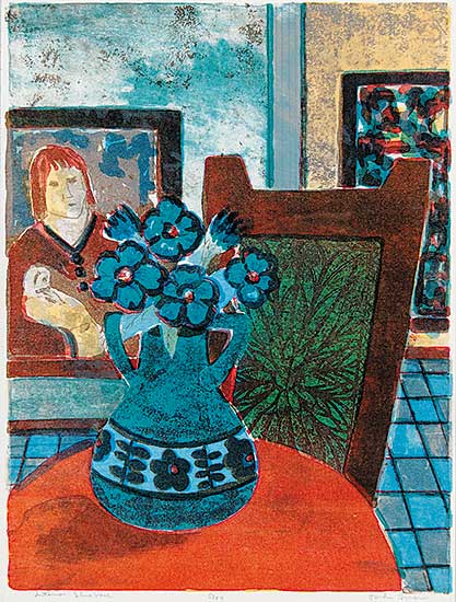 #826 ~ Snow - Interior Blue Vase  #5/5