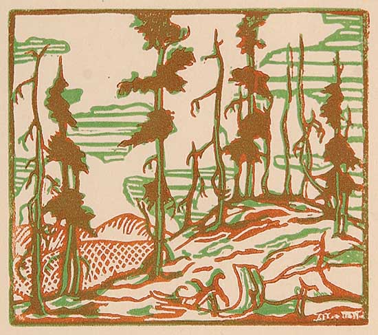 #88 ~ Nicoll - Untitled - Trees in Green and Brown Landscape
