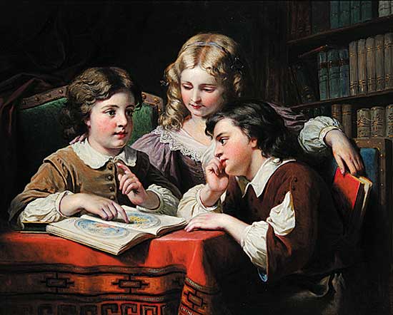 #210 ~ Dicksee - Untitled - Afternoon in the Study
