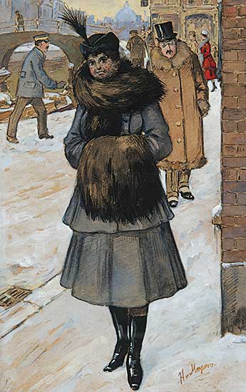 #221 ~ Meegeren - Street Scenery in Winter, Amsterdam