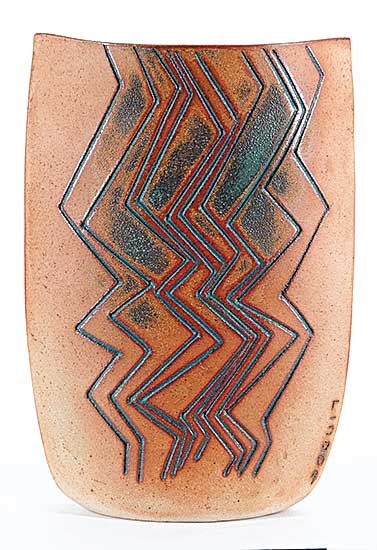 #316 ~ Lindoe - Untitled - Geometric Zig Zag Vase