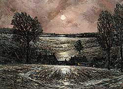 #111 ~ Watson - Untitled - Moonlit Village #111 ~ Watson - Untitled - Moonlit Village