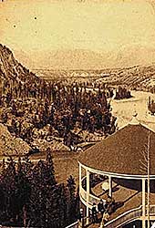 #316 ~ Woodruff - Bow River and Mountains; Look Eastward from the Balcony of Banff Springs Hotel