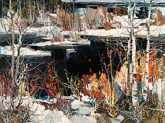 #197 ~ Chan - Untitled - Birchs on the Lake