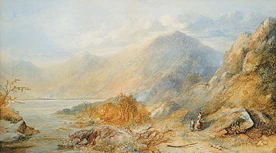 #309 ~ Fielding - Untitled - Majestic Mountains with Mother and Child