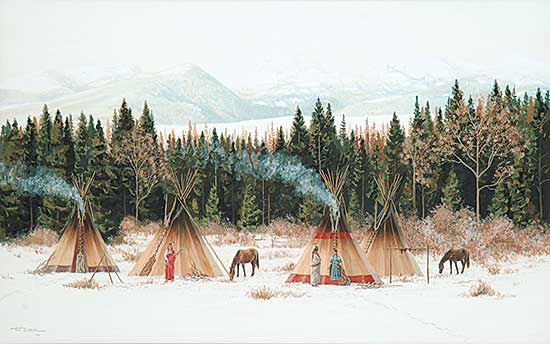 #323 ~ Surber - Untitled - Indian Encampment