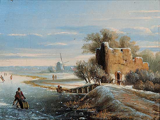 #326 ~ von Langer - Untitled - Dutch Winter Scene