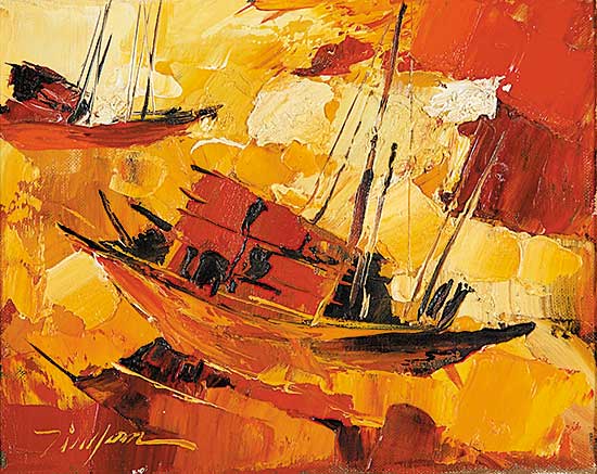 #611 ~ Chan - Untitled - Two Chinese Junks on the Red Sea