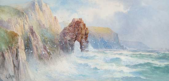 #808 ~ Uren - Untitled - Cornish Coast with Seagulls