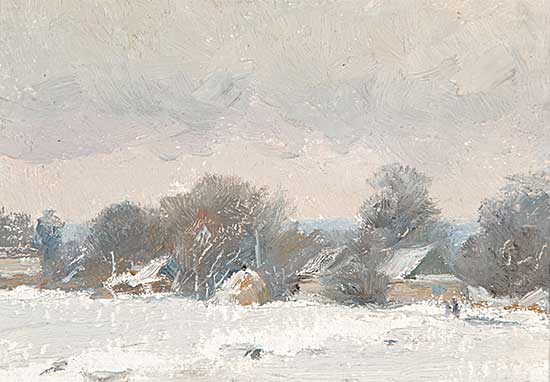 #203 ~ Andrievsky Sobor - Untitled - Winter Village Scene, Ukraine