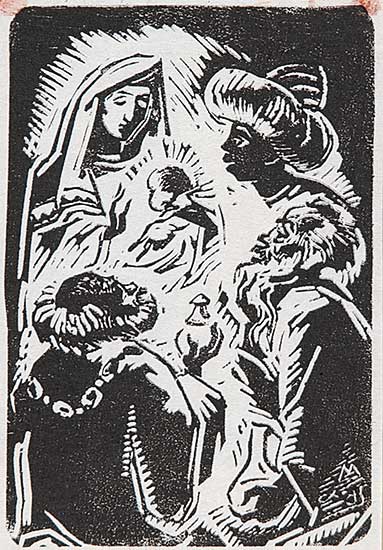 #260 ~ Mol - A Christmas Card - Jesus, Mary and the Three Wise Men