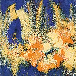 #322 ~ Wirsty - Untitled - Abstract Yellow, Orange and Blue