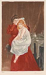 #130 ~ Maurin - Untitled - Mother Combing Daughter's Hair  #24/50