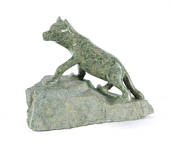 #37 ~ Pootnagoo - Untitled - Wolf on Outcrop