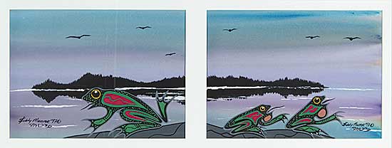 #71 ~ Munroe - Untitled - Frogs on the Lily Pond