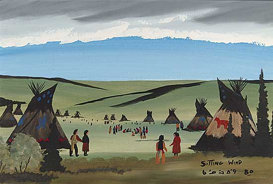 #100 ~ Kaquitts - Untitled - Indian Village Under a Chinook Arch
