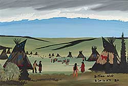 #100 ~ Sitting Wind - Untitled - Indian Village Under a Chinook Arch