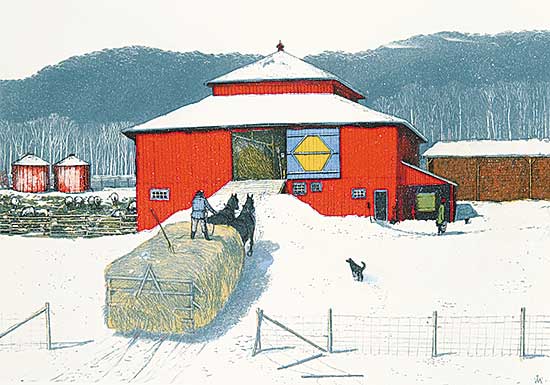 #47 ~ Kurelek - Snowfall Ending on Quebec Ontario Border  #5/50