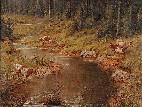 #74 ~ Martin - Untitled - Cattle at a Stream