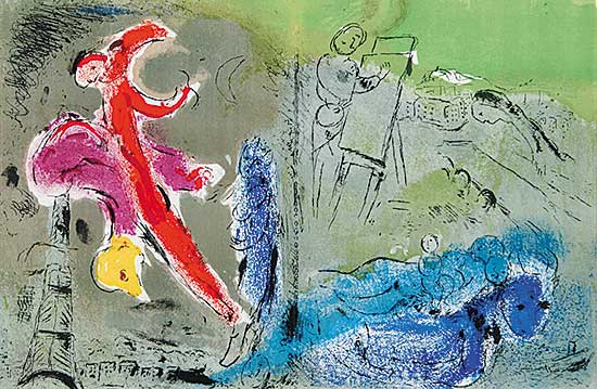 #454 ~ Chagall - Vision de Paris - Couples