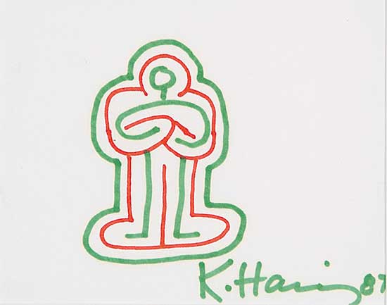 #544 ~ Haring - Green Crossed Arm Man