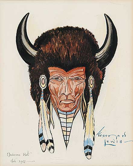 #576 ~ Lewis - Untitled - Sketch for a New Medicine Hat Logo