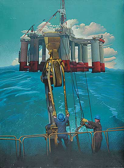 #599 ~ McLean - Untitled - Gas and Oil Exploration, Drilling for Oil at Sea