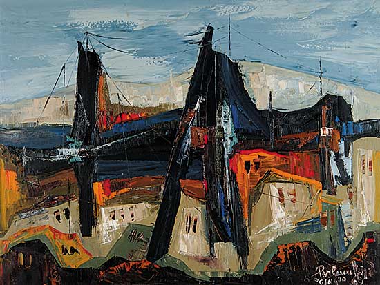#637 ~ Perlmutter - Untitled - Abstract Townscape