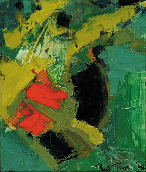 #748 ~ Tacon - Composition in Green and Orange