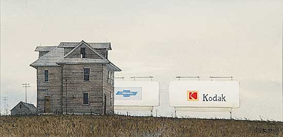 #784 ~ Webster - House and Two Billboards