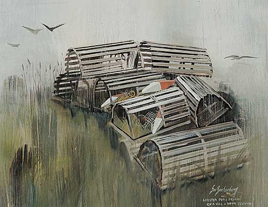 #800 ~ Zuckerberg - Lobster Pots Drying on a Hill - Nova Scotia
