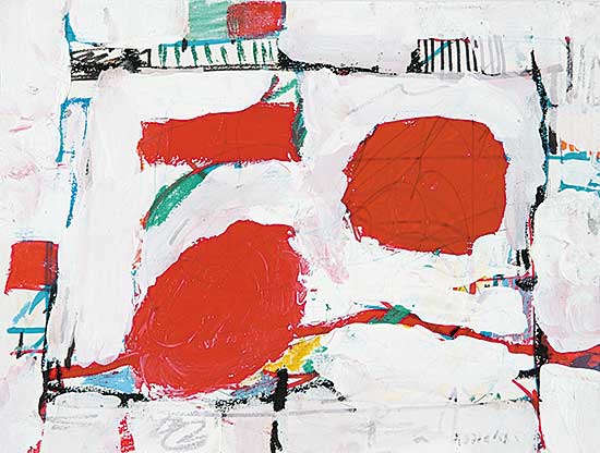 #334 ~ Ronald - Untitled - Abstract in Red and White