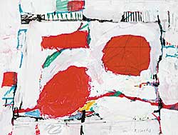 #334 ~ Ronald - Untitled - Abstract in Red and White