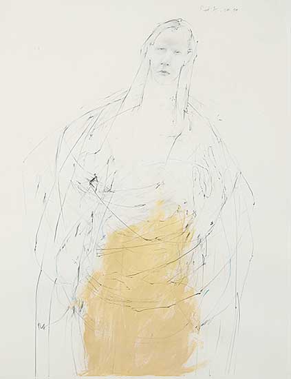 #794 ~ Pashak - Untitled - Figure Study in Black, Yellow and Blue