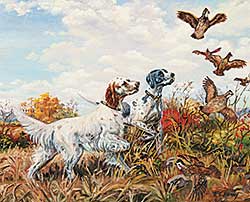 #697 ~ Henry - Untitled - Pointer Spaniels on the Hunt