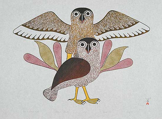 #27.2 ~ Ashevak - Owls in Evening Light  #37/50
