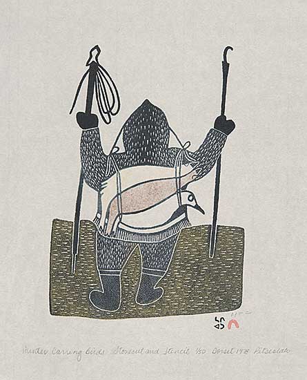 #30.1 ~ Ashoona - Hunter Carrying Birds  #1/50