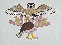 #27.2 ~ Ashevak - Owls in Evening Light  #37/50