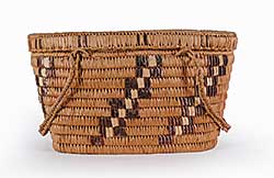 #152 ~ School - Medium Three Tone Picnic Basket with Lid and Handles