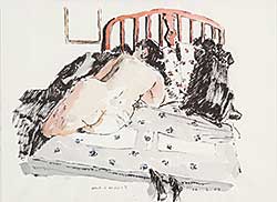 #64 ~ McInnis - Untitled - Flower Patterned Bed and Model